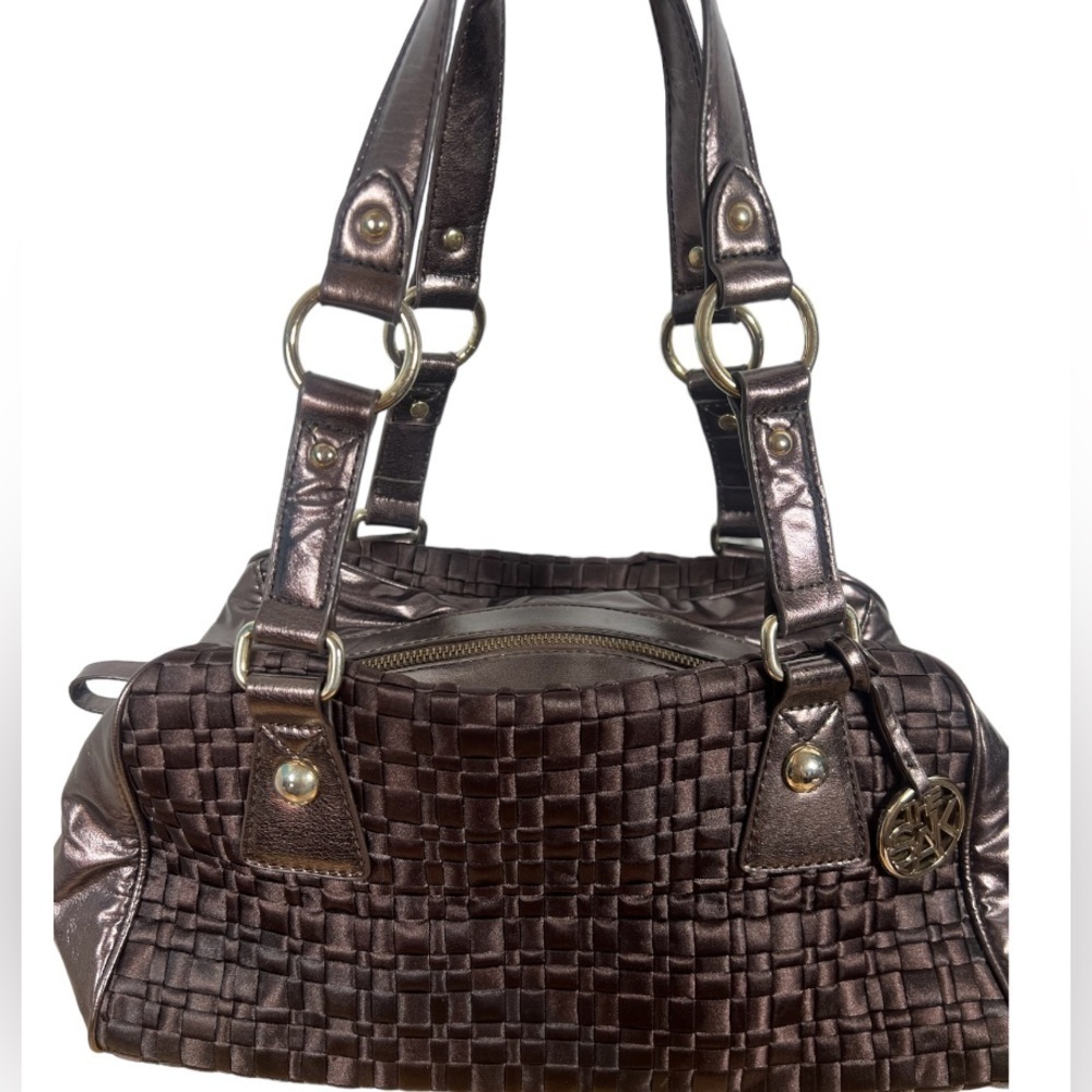 The Sak Metallic Chocolate Brown Woven Shoulder Bag